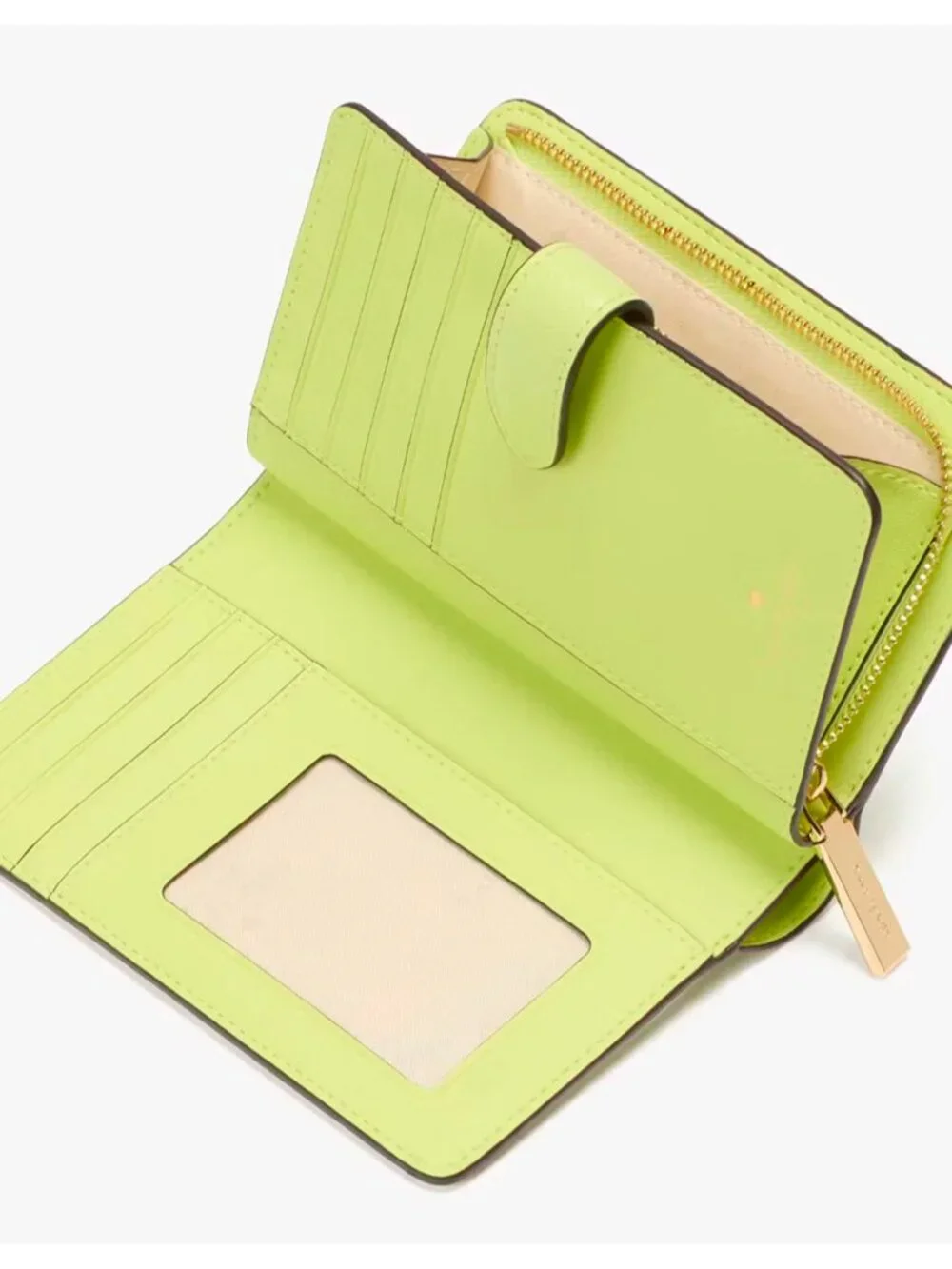 S Kate Spade Madison Medium Bifold Wallet Lime Slushy Leather KC580 NWT $199